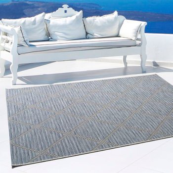 Alfombras 100% Polipropileno Alfombra exterior rombos azul 155x230